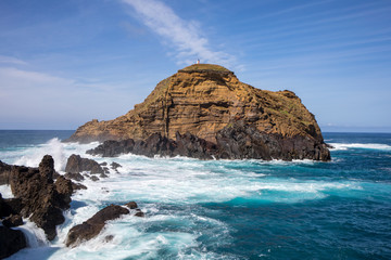Coastline in Porto Moniz on Madeira Island. Portugal