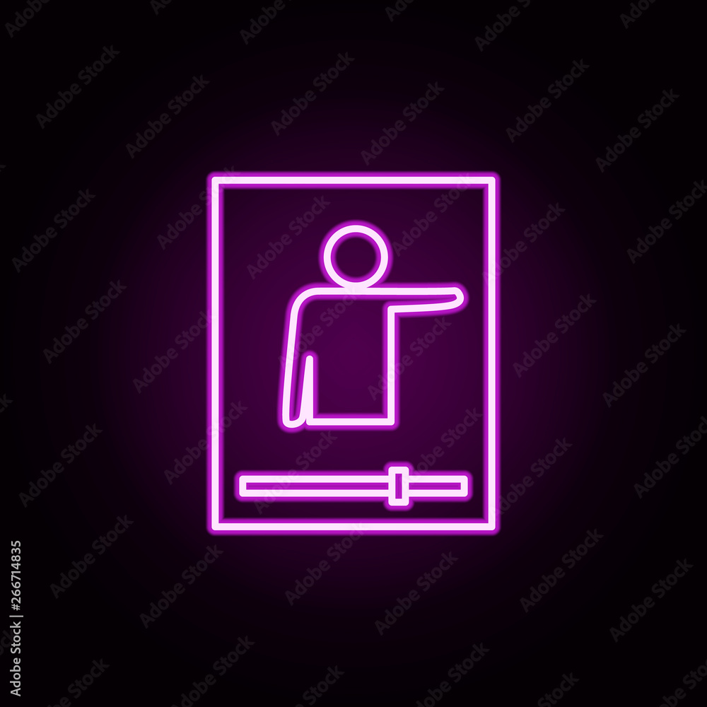 Poster lecture, tutorial, video neon icon. elements of online education set. simple icon for websites, web 