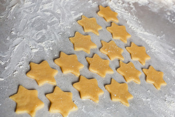 The process of making cookies at home. The asterisks cheese cookies. flour. 