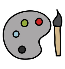 Paint pallet icon isolated on white background