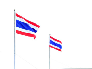 thailand flag pole on white background