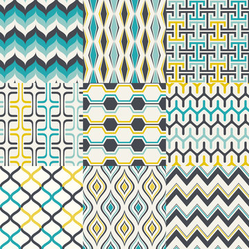 seamless abstract geometric pattern set 