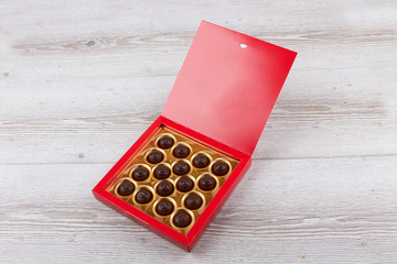 chocolate candy in a box