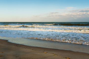 Deserted beach at the Mediterranean coact