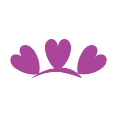 purple hearts symbol on white background