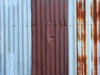 old zinc wall with rust texture