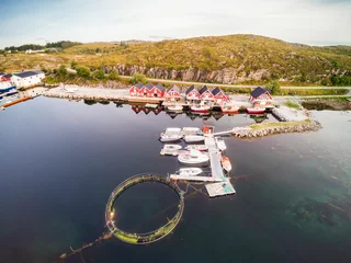 Foto op Plexiglas Reinefjorden Luchtfoto Noorse kust