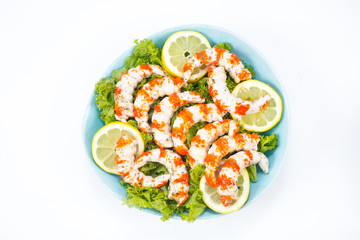 Grilled shrimps or prawns. Seafood