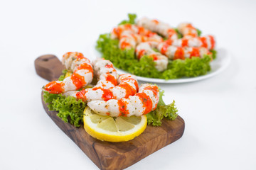 Grilled shrimps or prawns. Seafood