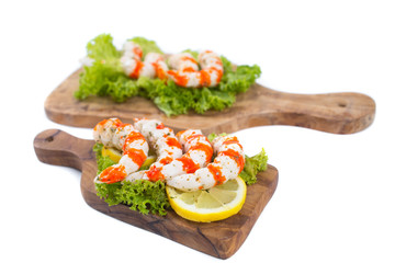 Grilled shrimps or prawns. Seafood