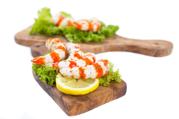Grilled shrimps or prawns. Seafood