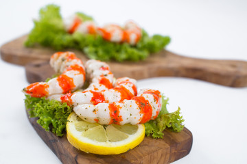 Grilled shrimps or prawns. Seafood