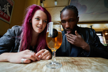 Couple intensely attracted to beer