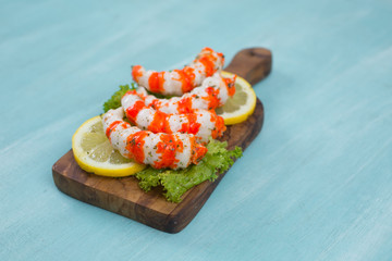 Grilled shrimps or prawns. Seafood