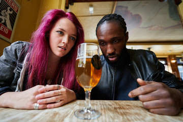 Couple intensely attracted to beer