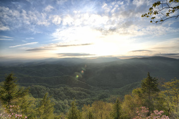 "Ghost in the Machine" looking into a sunrise from the Blue Ridge Parkway ZDS Blue Ridge Mountains Collection