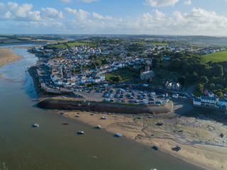 Fototapeta na wymiar Aerial shot of Appledore coastal village in Devon, United Kingdom