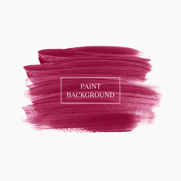 Logo brush painted watercolor background. Abstract brush paint texture design acrylic stroke vector illustration.