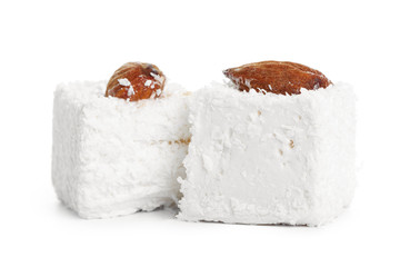 Tasty Turkish delight isolated on white