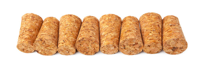 Wine corks isolated on white background