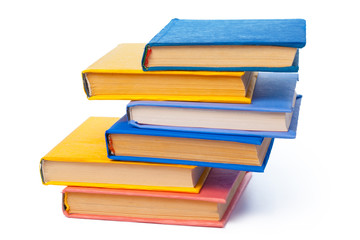 pile of books isolated on white background