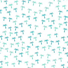 Coconut palm tree. Tropical vector Seamless pattern