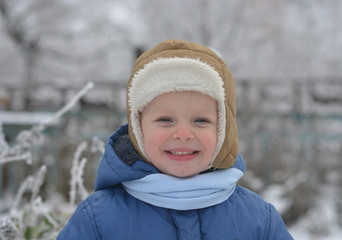 little boy on winter day