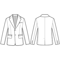 Jacket Outer Fashion Flat Templates