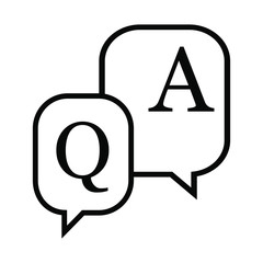 Obraz premium Question and answer icon. Discussion speech bubble vector illustration. Question, answer business concept.