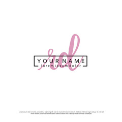 Initial R D RD elegant logo template vector