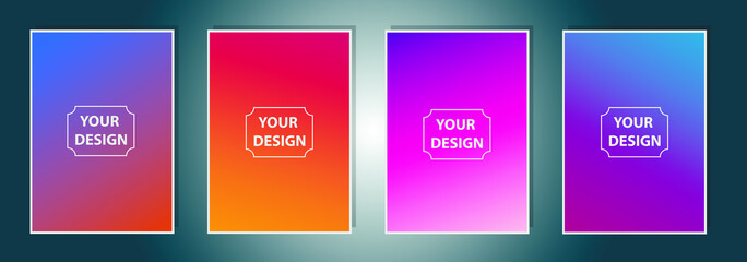 A4 format colorful gradient modern cover design. Geometric shapes and lines. Background for banner, flyer, business card, poster, wallpaper, brochure