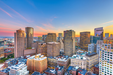 Boston, Massachusetts, USA downtown cityscape - obrazy, fototapety, plakaty