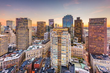 Boston, Massachusetts, USA downtown cityscape - obrazy, fototapety, plakaty