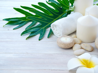 Spa rock Flower white background