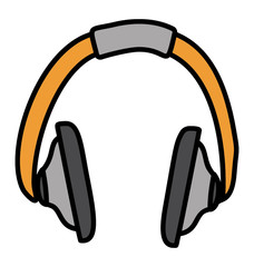 Doodle icon of headphones