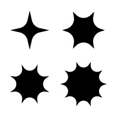 Fototapeta premium Sparkle flat vector icons. Shine flat vector icons. Glow flat vector icons