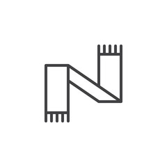 Scarf, clothes line icon. linear style sign for mobile concept and web design. abstract scarf outline vector icon. Symbol, logo illustration. Pixel perfect vector graphics