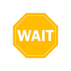 Go, wait, stop set signs. Octagonal green go, red stop, yellow wait. Traffic regulatory warning symbols.