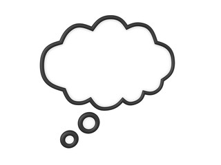 3D Rendering of thought bubble