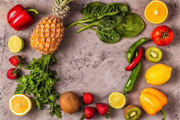 Fruits and vegetables rich in vitamin C.