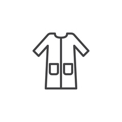 Bathrobe with pockets line icon. linear style sign for mobile concept and web design. Casual Clothes outline vector icon. Symbol, logo illustration. Pixel perfect vector graphics