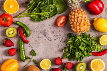 Fruits and vegetables rich in vitamin C.