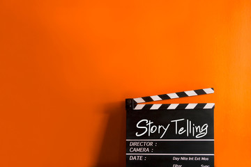 Story telling text title on film slate