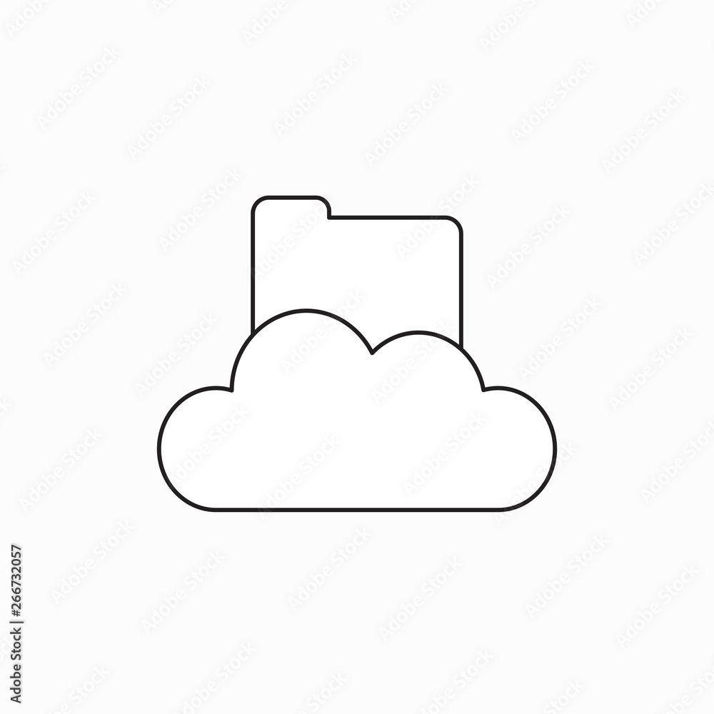 Poster vector icon concept of closed file folder on cloud.
