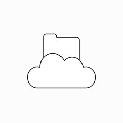 Vector icon concept of closed file folder on cloud.