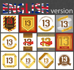 Set of number 13 templates