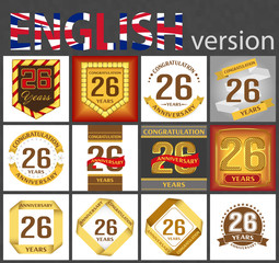 Set of number 26 templates