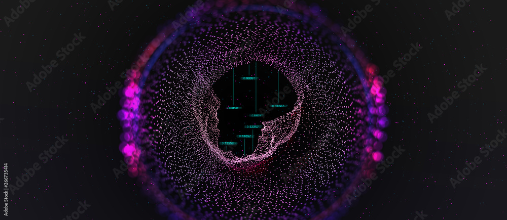 Leinwandbilder big data concept. neural networks and artificial intelligence 3d illustration. abstract technologica