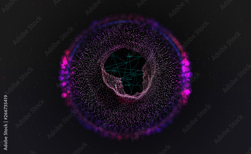 Leinwandbilder big data concept. neural networks and artificial intelligence 3d illustration. abstract technologica