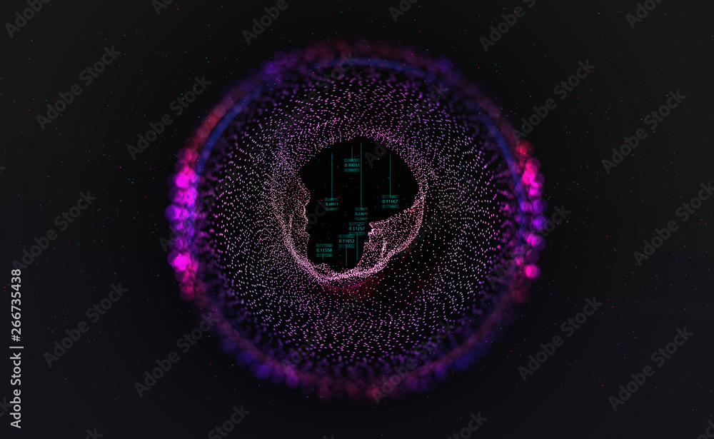 Leinwandbilder big data concept. neural networks and artificial intelligence 3d illustration. abstract technologica
